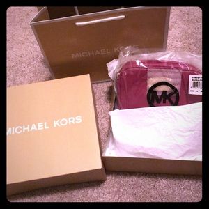 Pink Michael Kors Crossbody with gift box and bag